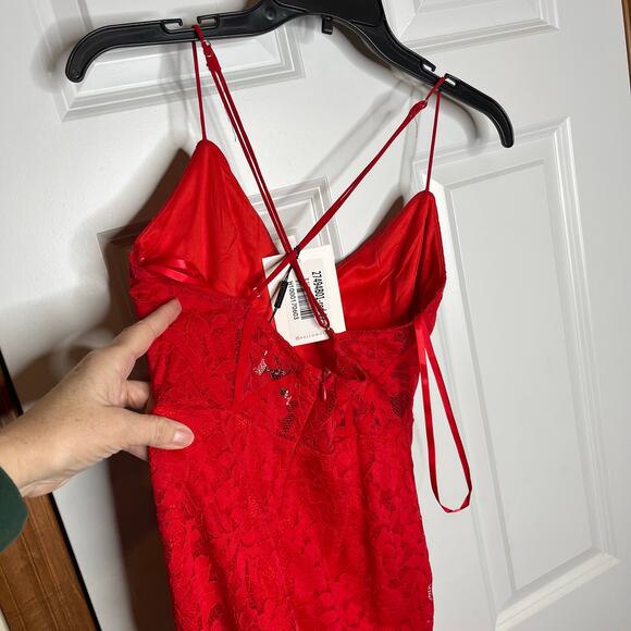 Hello Molly NEW Size 8 Run Away with Me Red Lace Mini Dress - Picture 4 of 12